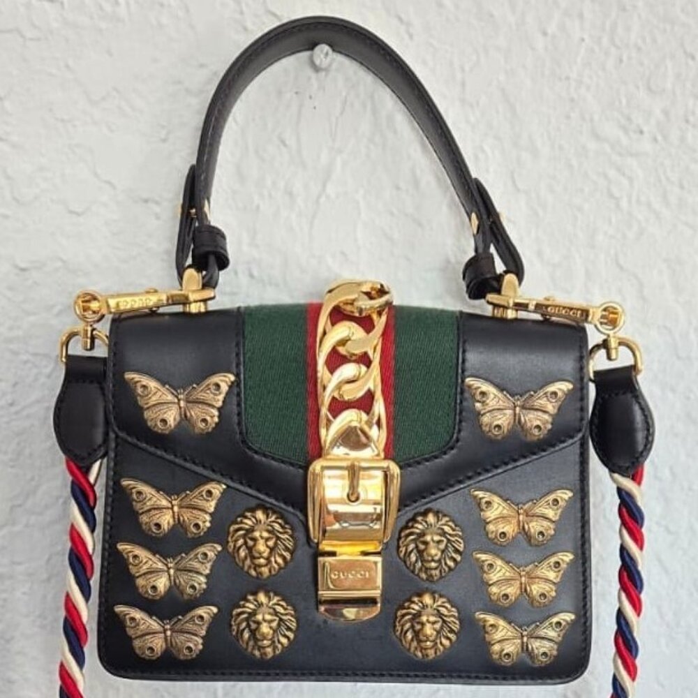 Authentic Vintage Gucci SYLVIE Animal Studded Mini Bag